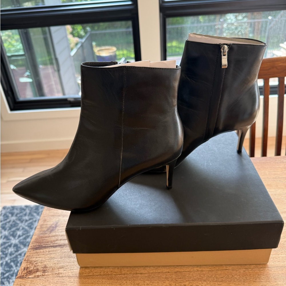 **NEVER WORN** Halogen Black Heeled Ankle Boots -  12M